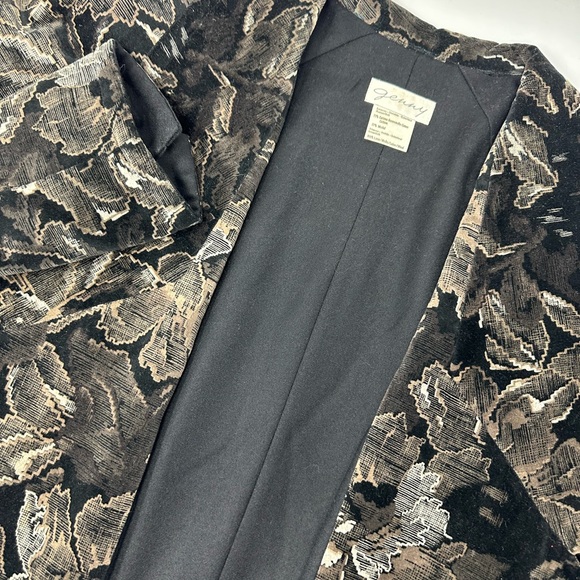 Genny By Versace Vintage Womens Velvet Black Floral Blazer Sz 10 Italy A9 - Picture 4 of 8